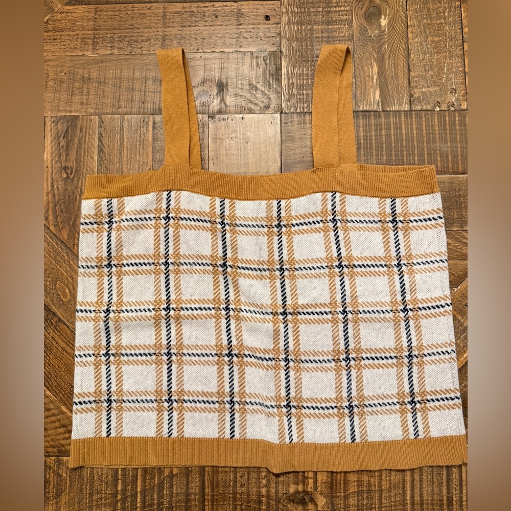 LOFT outlet Textured Knit Top with Tan Accents